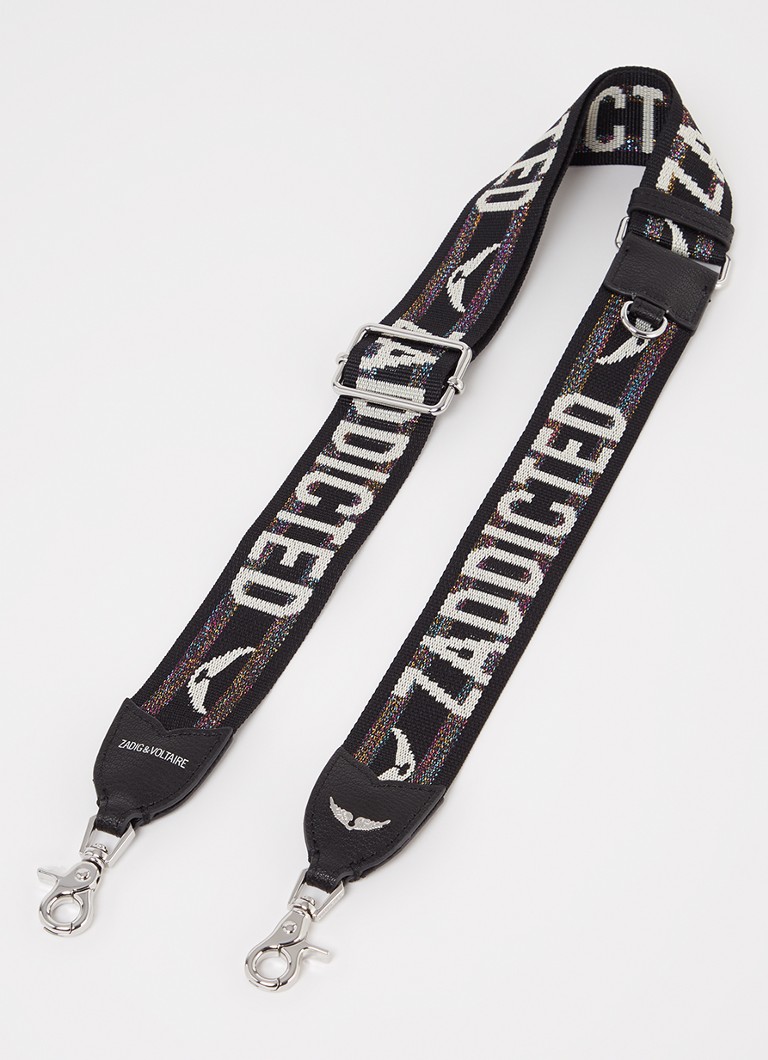Zadig&Voltaire - Schouderriem met leren details en lurex - Zwart