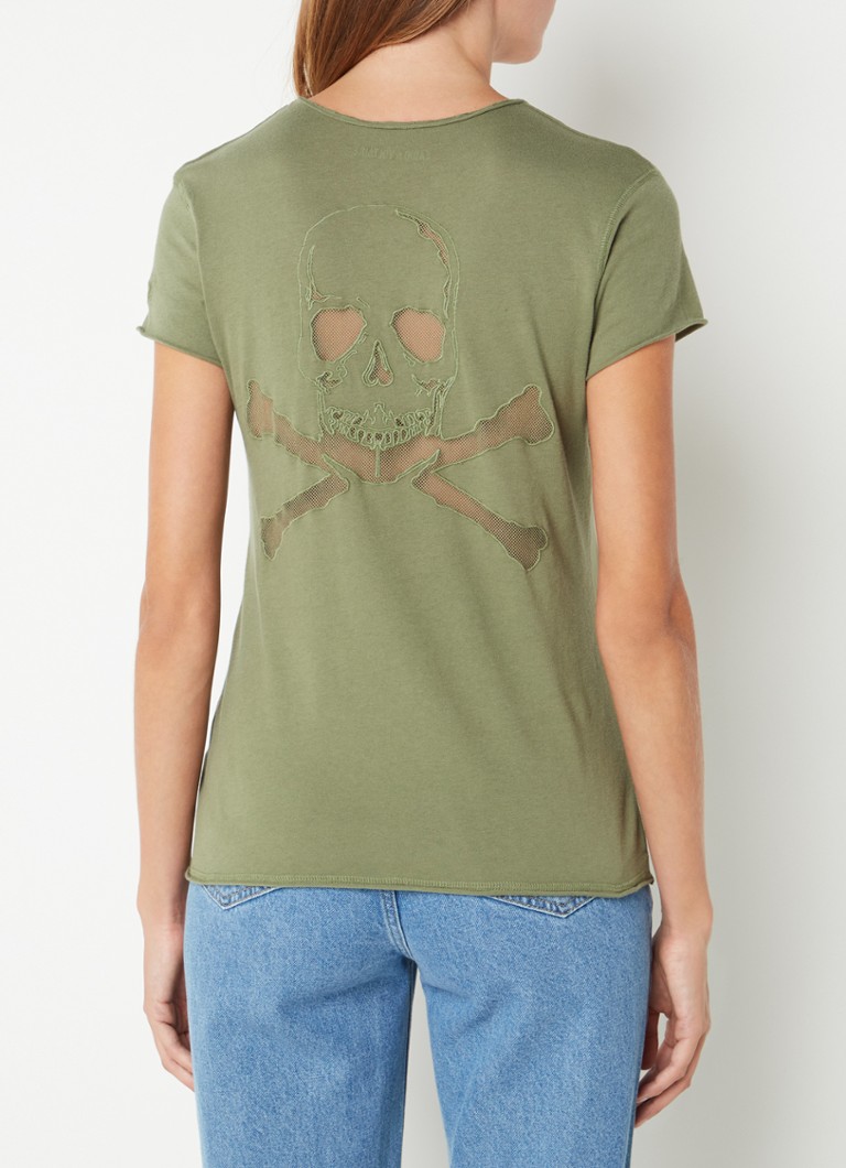 Zadig&Voltaire - Story T-shirt met opengewerkt dessin - Khaki