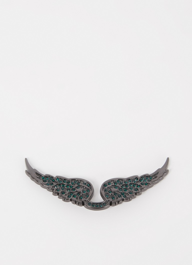 Zadig&Voltaire - Swing Your Wings clutchbedel met strass - Chroom