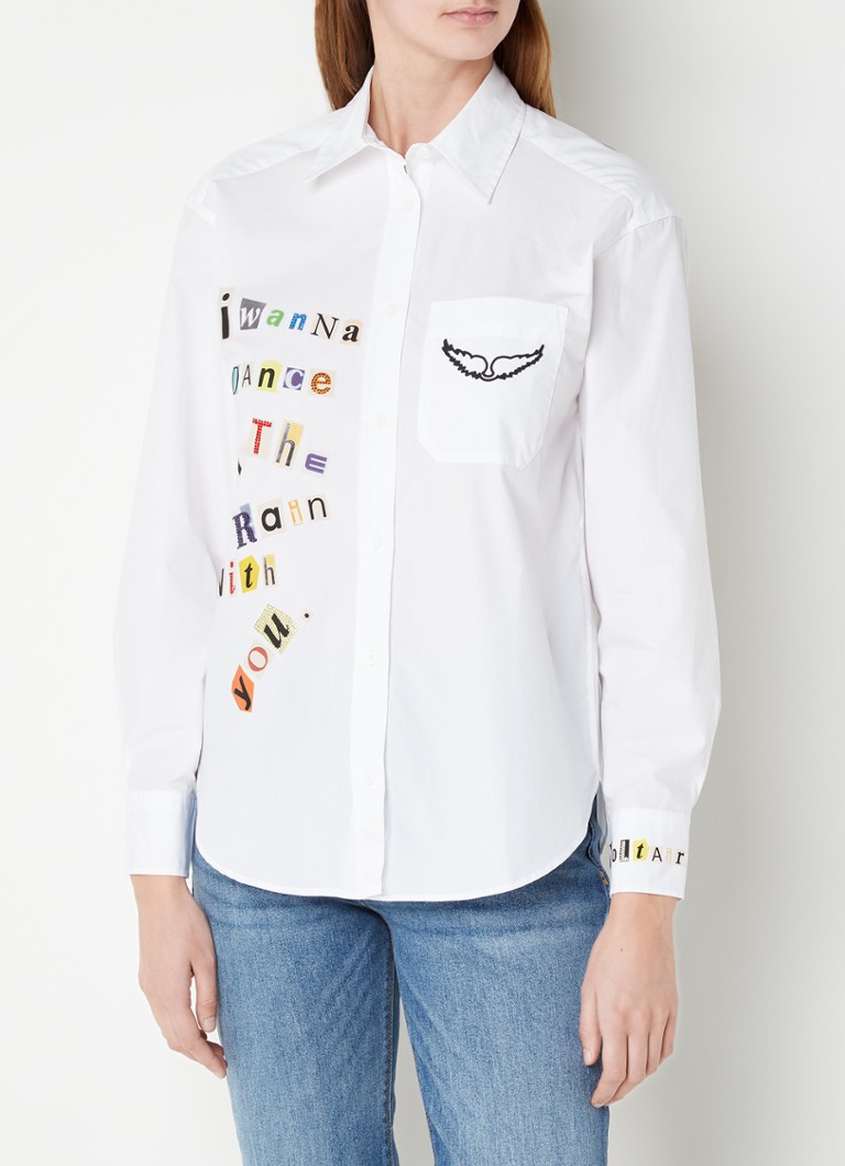 Zadig&Voltaire - Tais blouse met front- en backprint - Wit