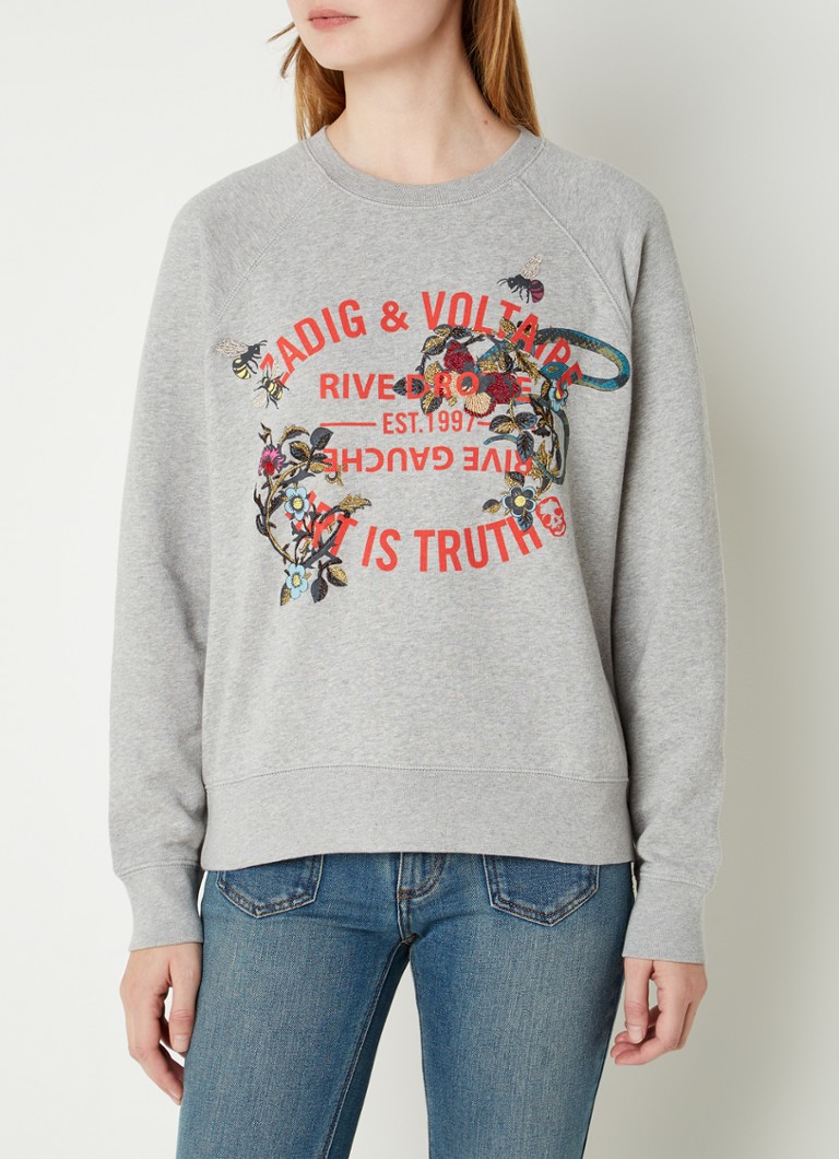 Zadig&Voltaire - Upper sweater met logoprint  - Grijs