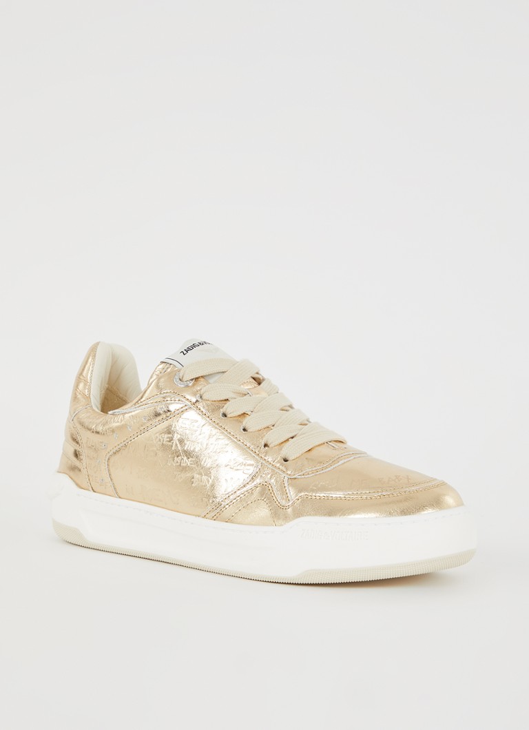 Zadig&Voltaire - Wings Vintage sneaker van leer met metallic finish - Goud
