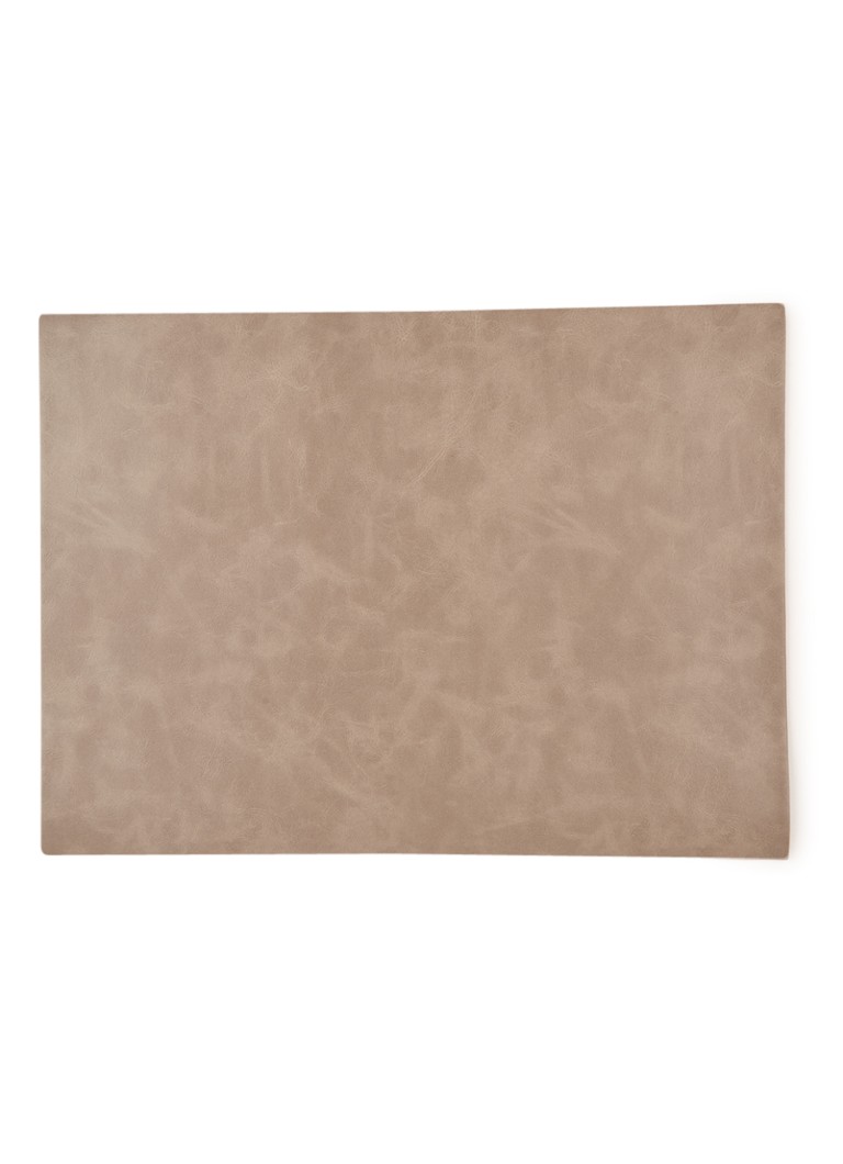 Ziczac Tuscan placemat met leerlook 33 x 45 cm • Hazelnootbruin • de