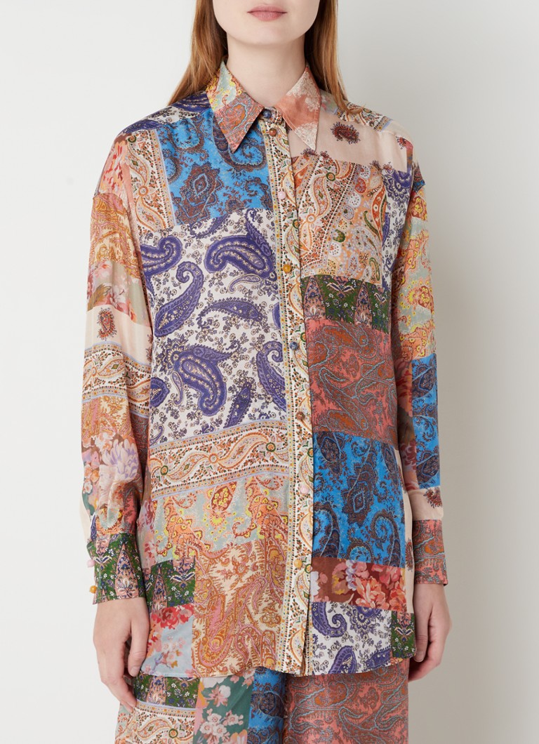 Tommy Hilfiger Stropdas van zijde met paisley dessin • Blauw • de Bijenkorf