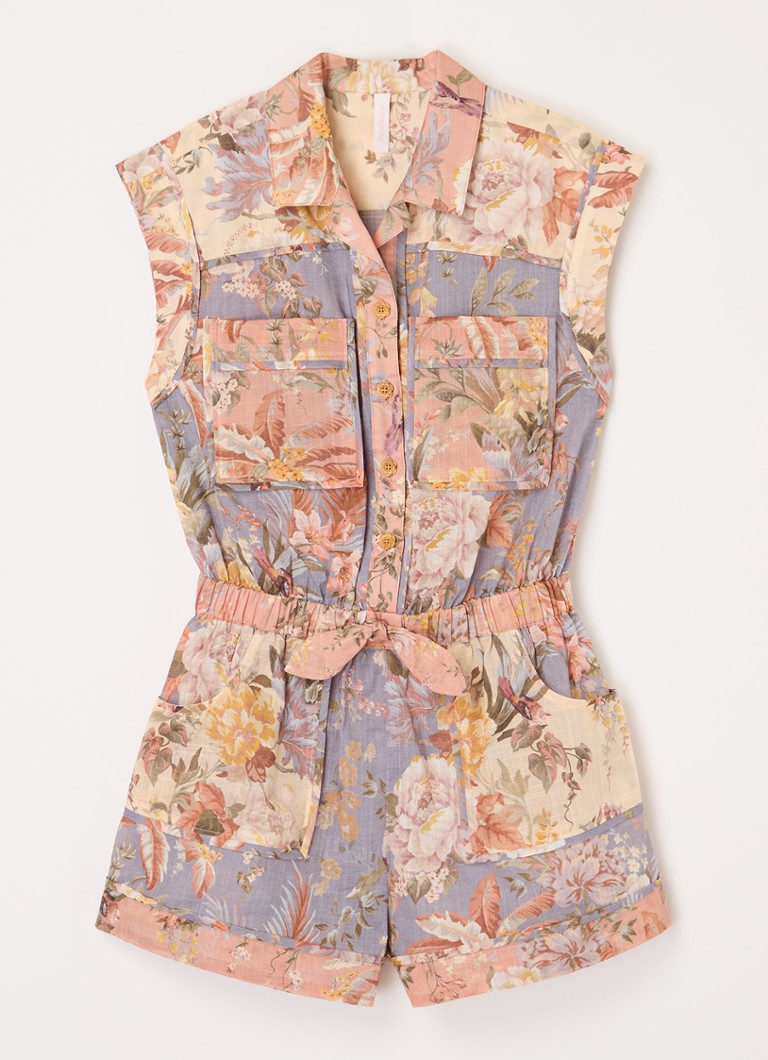 Zimmermann - Tallow loose fit playsuit met bloemenprint - Creme