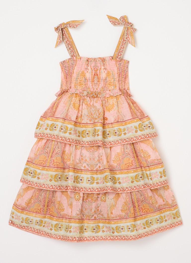 Zimmermann - Wylie jurk met print - Zalmroze