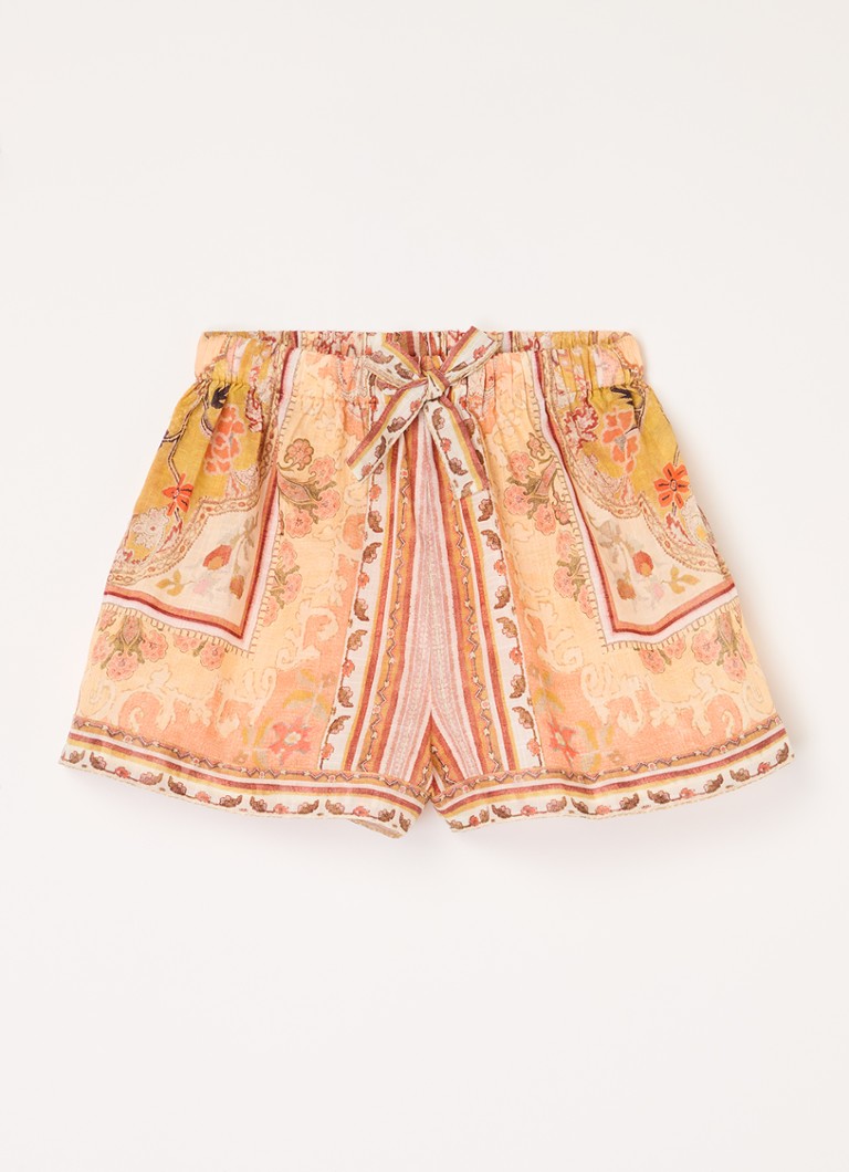 Zimmermann - Wylie loose fit korte broek met print - Abrikoos