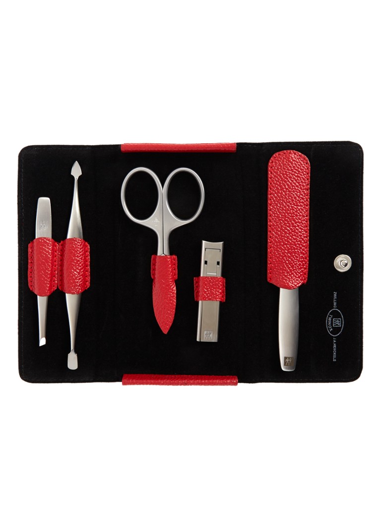 Zwilling - TWIN Beauty manicureset in etui 5-delig - Steenrood