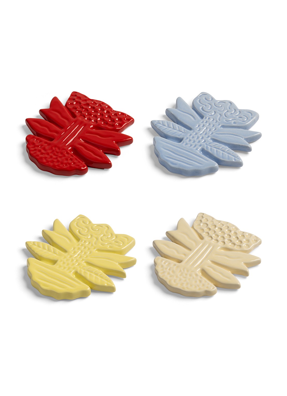 &Klevering Blume onderzetter set van 4 - voorkant 8 rood