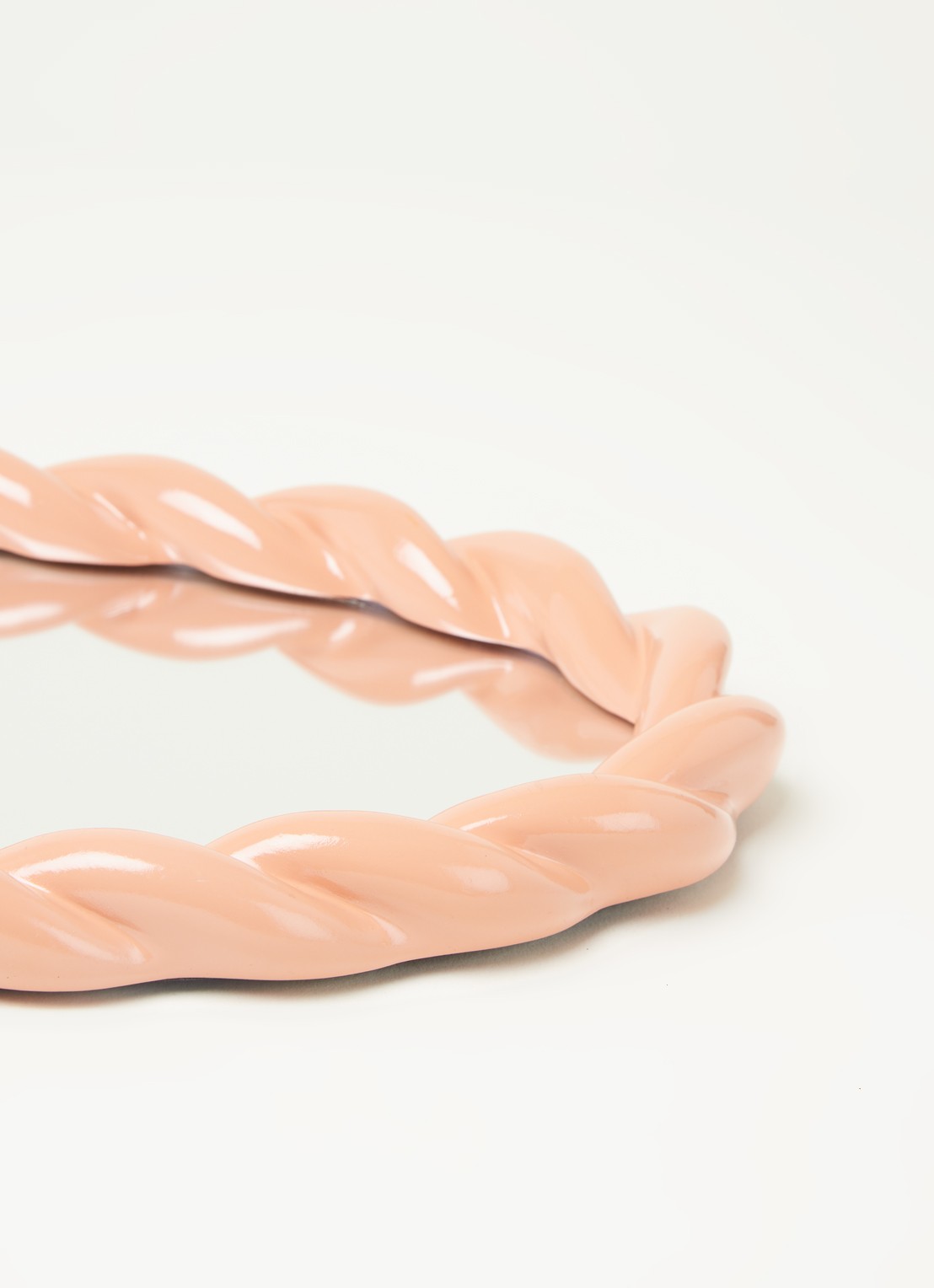 &Klevering Braid Oval spiegel - detail 3 perzikroze