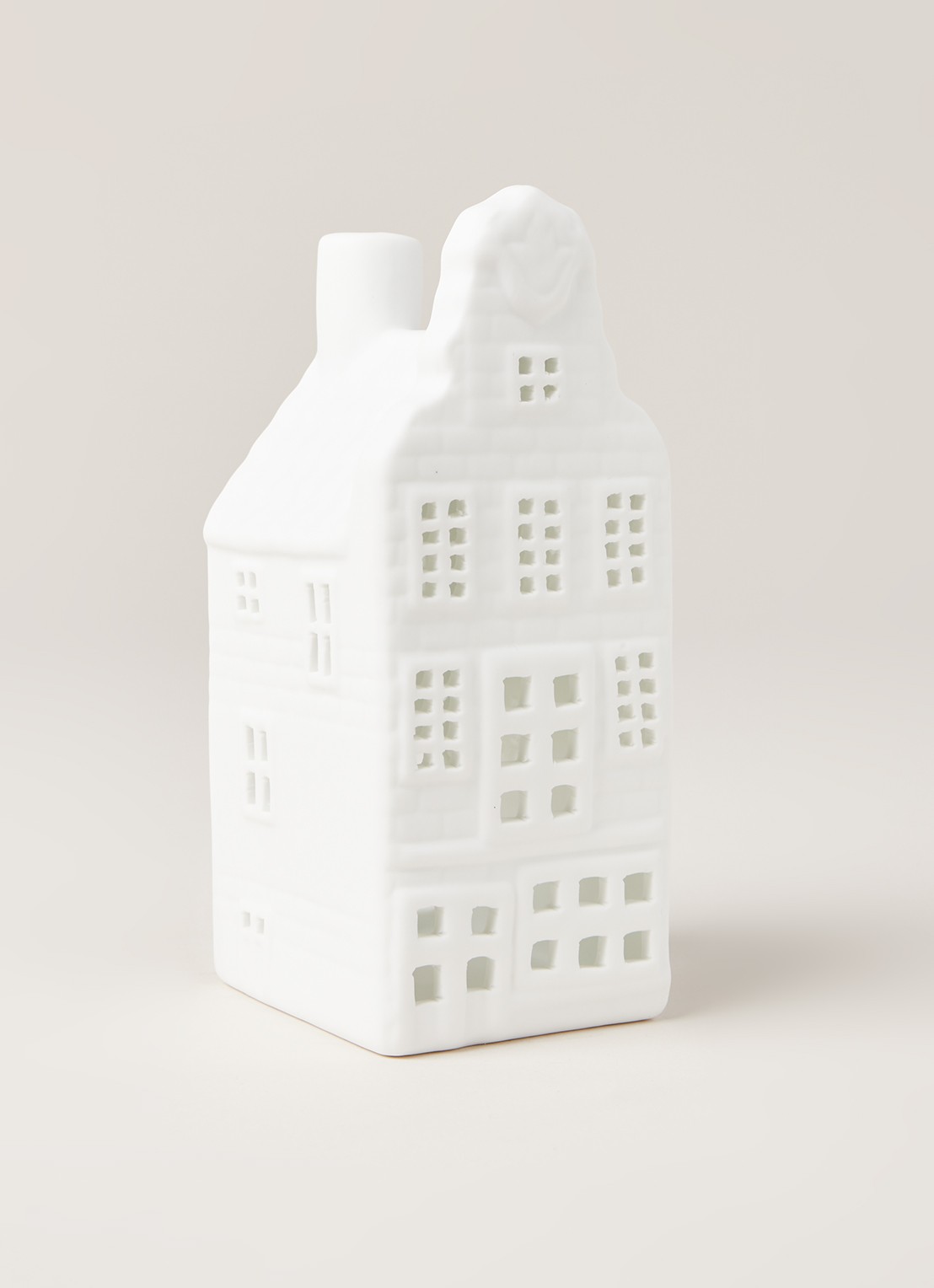 &Klevering Canal house waxinelichthouder 12,5 cm - voorkant 3 wit