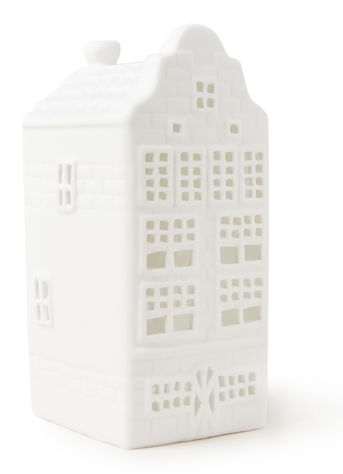 &Klevering Canal house waxinelichthouder 13 cm - voorkant 2 wit