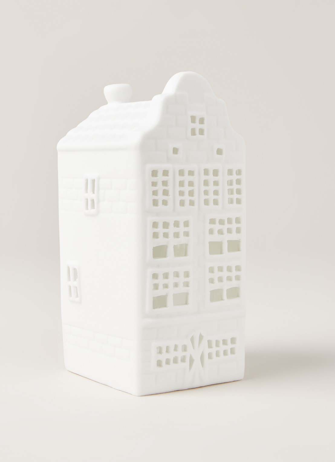 &Klevering Canal house waxinelichthouder 13 cm - voorkant 3 wit