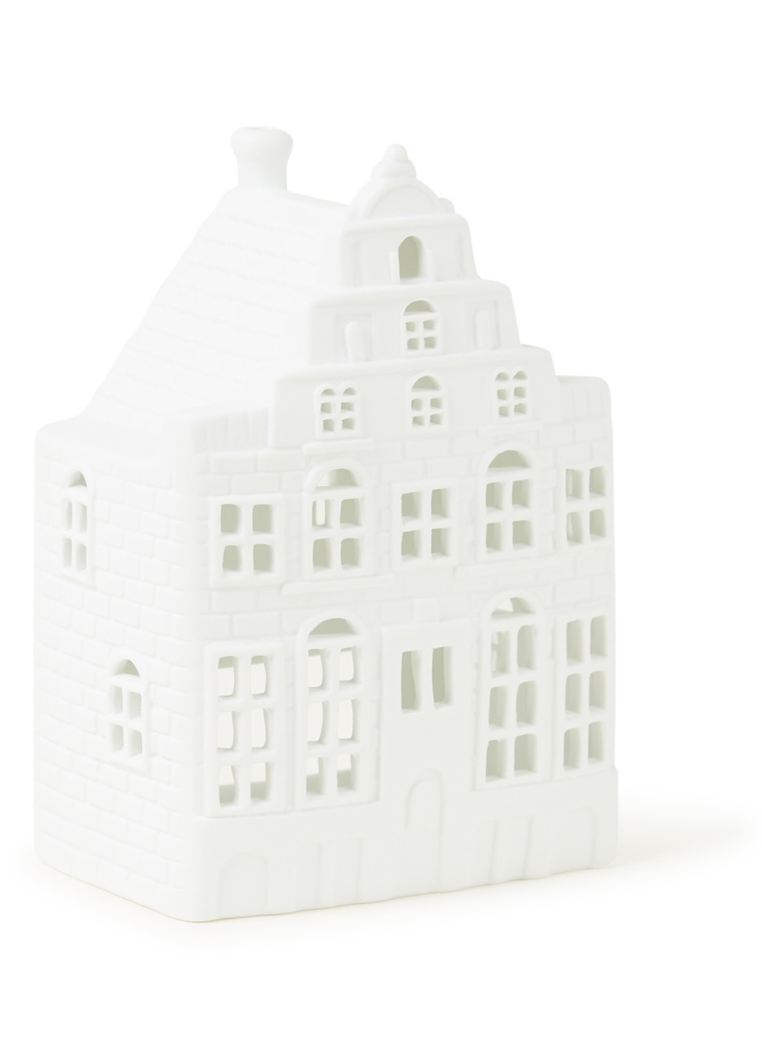 &Klevering Canal house waxinelichthouder 17,5 cm - voorkant wit