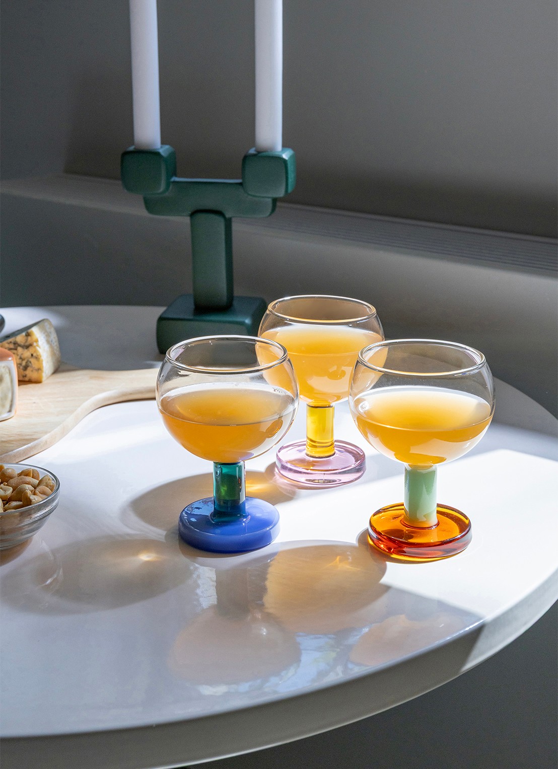 &Klevering Cantine amber glazen set van 2 - achterkant 3 blauw