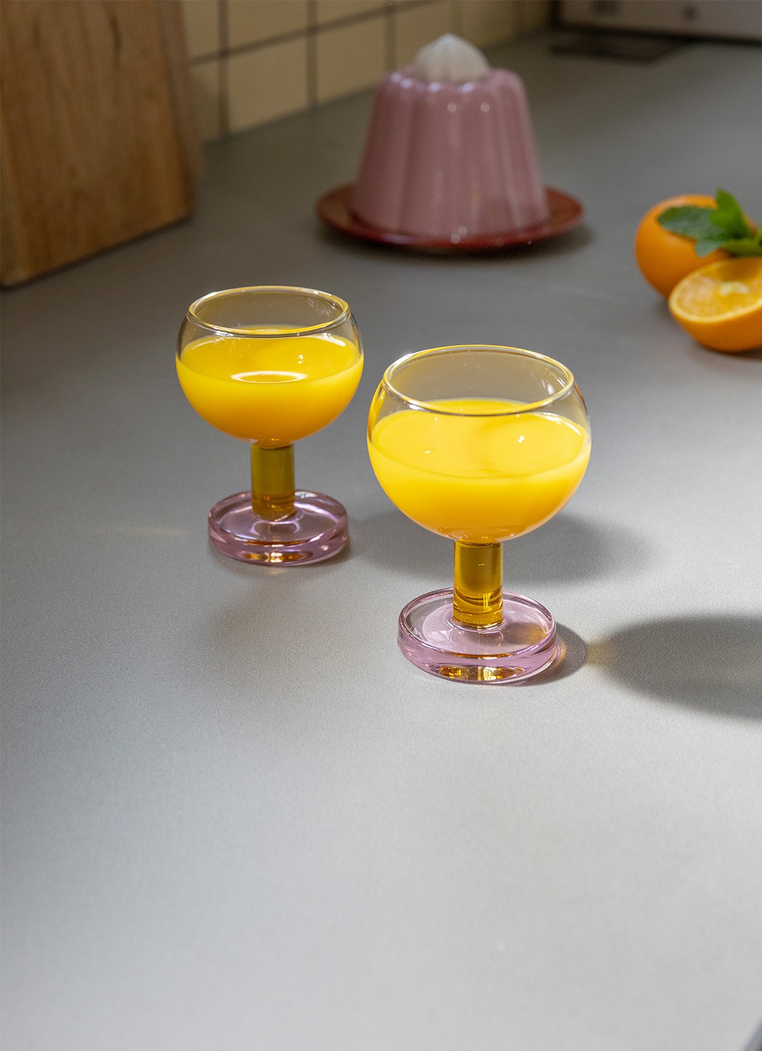 &Klevering Cantine amber glazen set van 2 - detail 2 roze