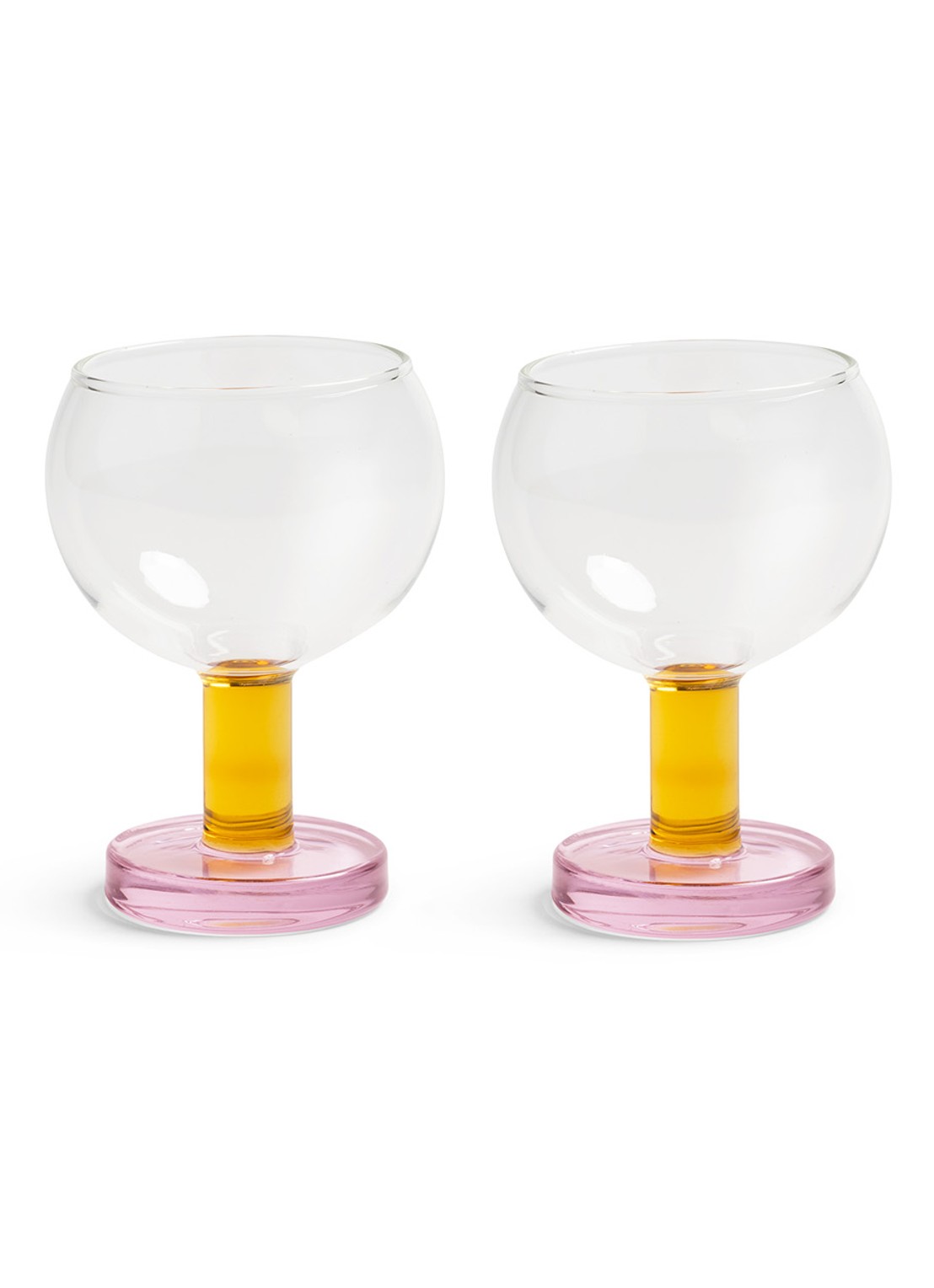 &Klevering Cantine amber glazen set van 2 - voorkant 3 roze