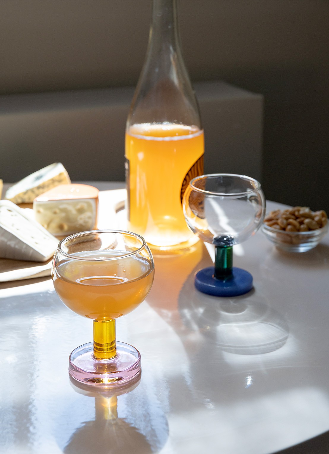 &Klevering Cantine amber glazen set van 2 - voorkant 4 roze