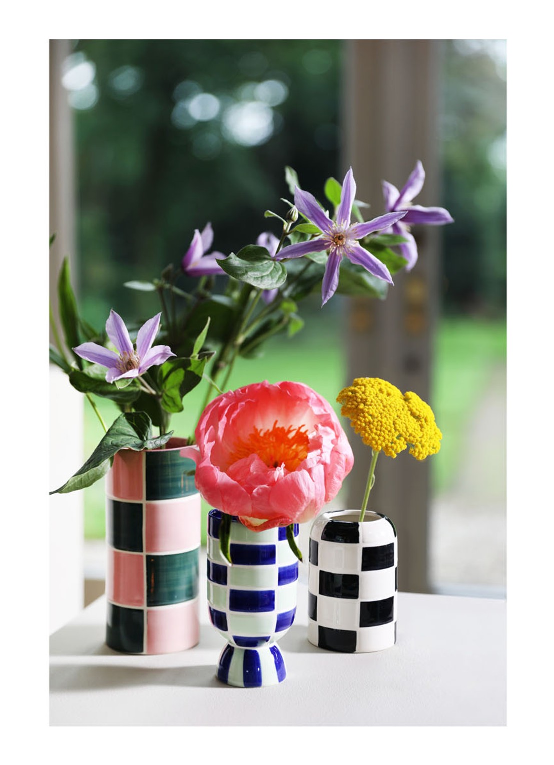 &Klevering Caré vaas set van 3 - voorkant 3 multicolor
