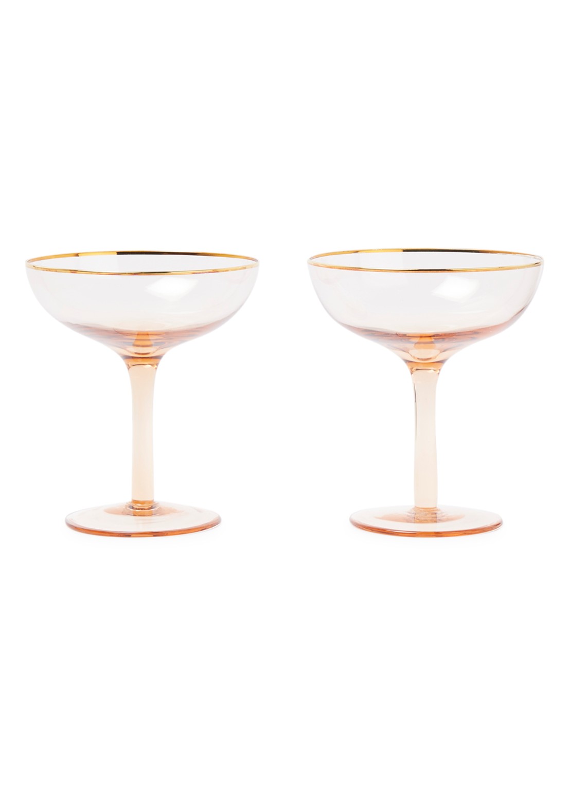 &Klevering Champagneglas set van 2 - voorkant roze