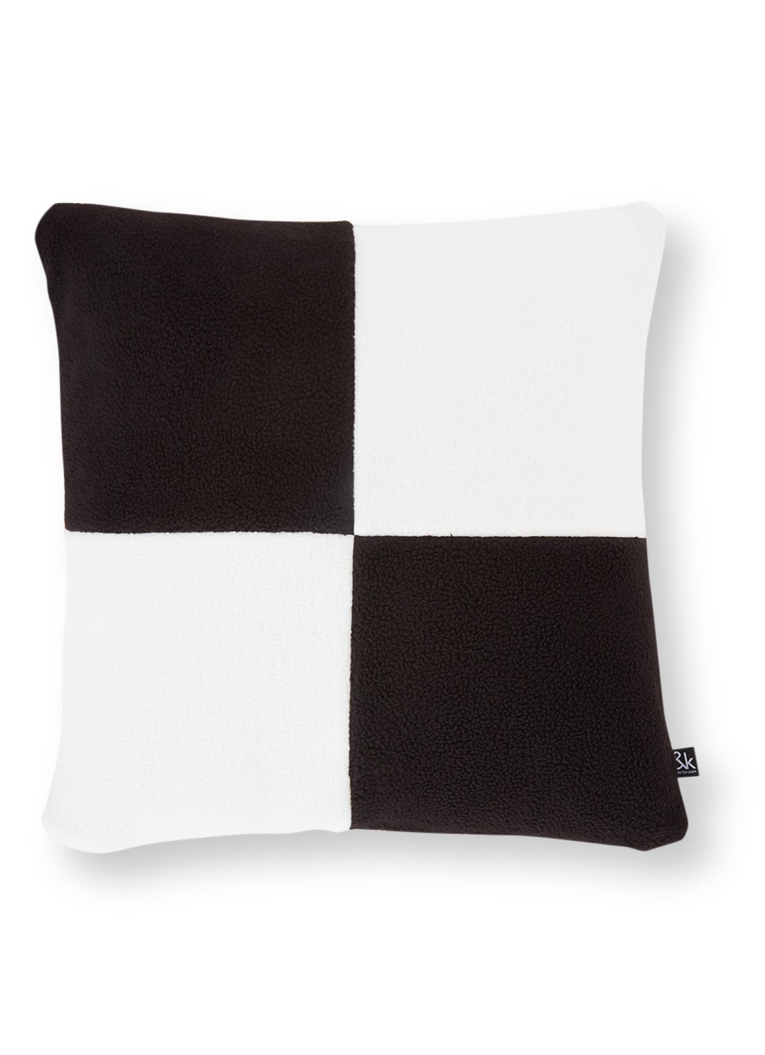 &Klevering Check sierkussen 40 x 40 cm  - voorkant zwart