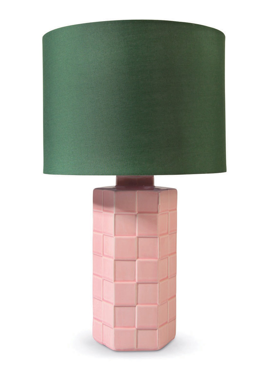 &Klevering Check tafellamp Ø25 cm - voorkant 2 lichtroze