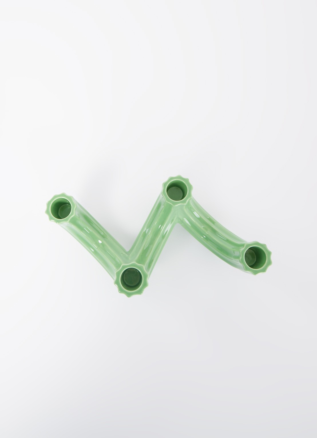 &Klevering Churros kandelaar 21 cm - voorkant 2 groen