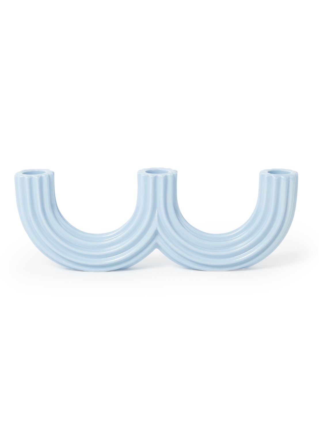 &Klevering Churros kandelaar 9,5 cm - voorkant lichtblauw
