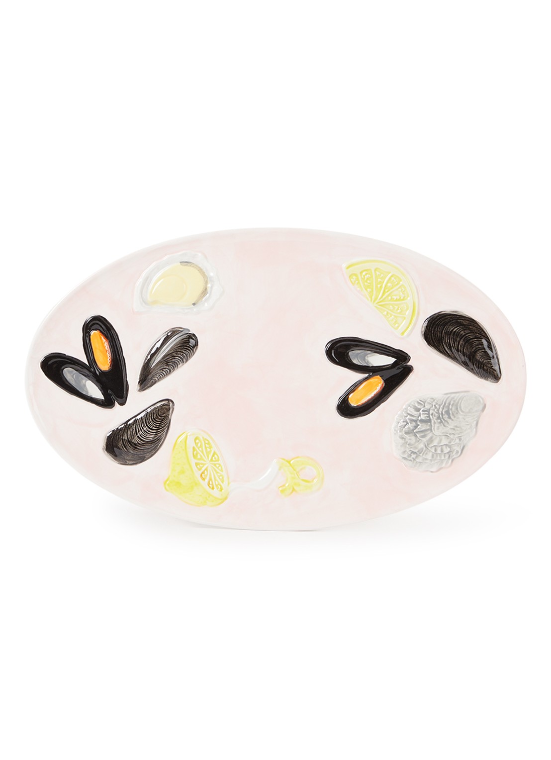 &Klevering De La Mer Oyster serveerschaal 33 cm - voorkant roze
