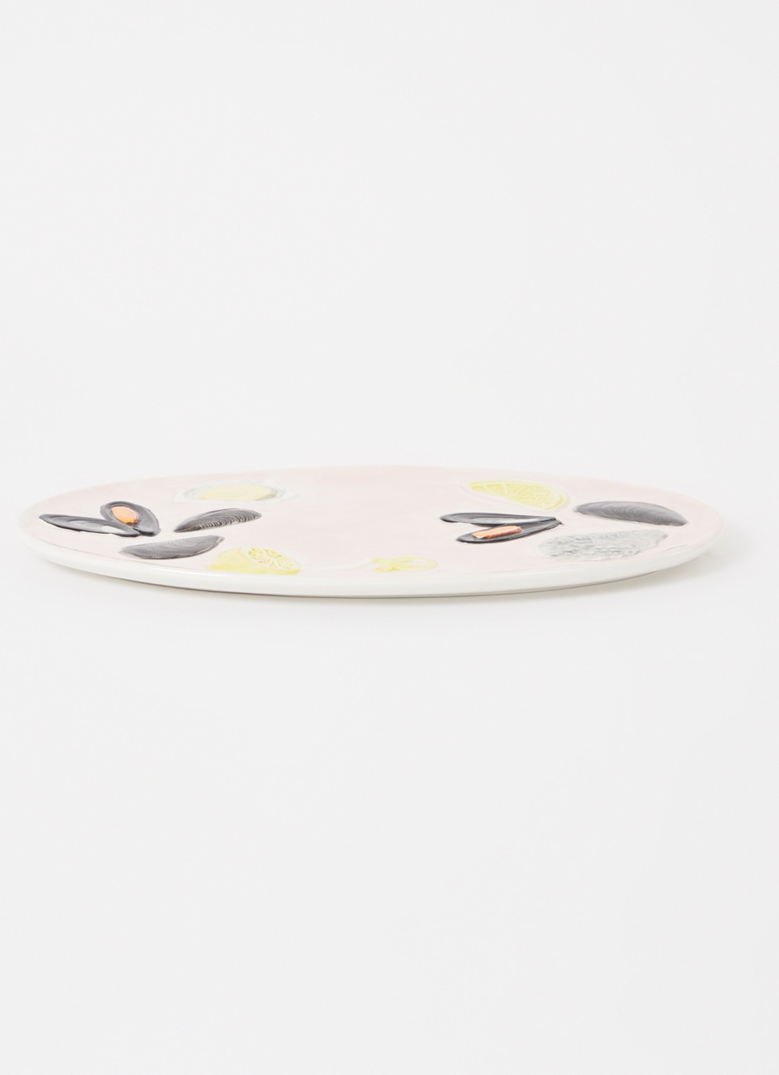 &Klevering De La Mer Oyster serveerschaal 33 cm - voorkant 2 roze