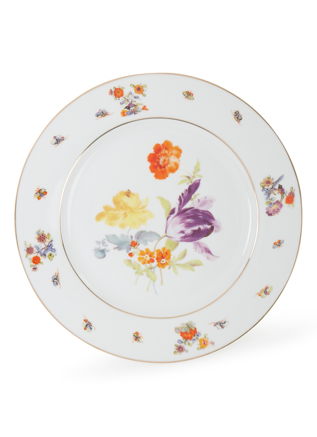 &Klevering Florals Rose dinerbord 27 cm  - voorkant wit