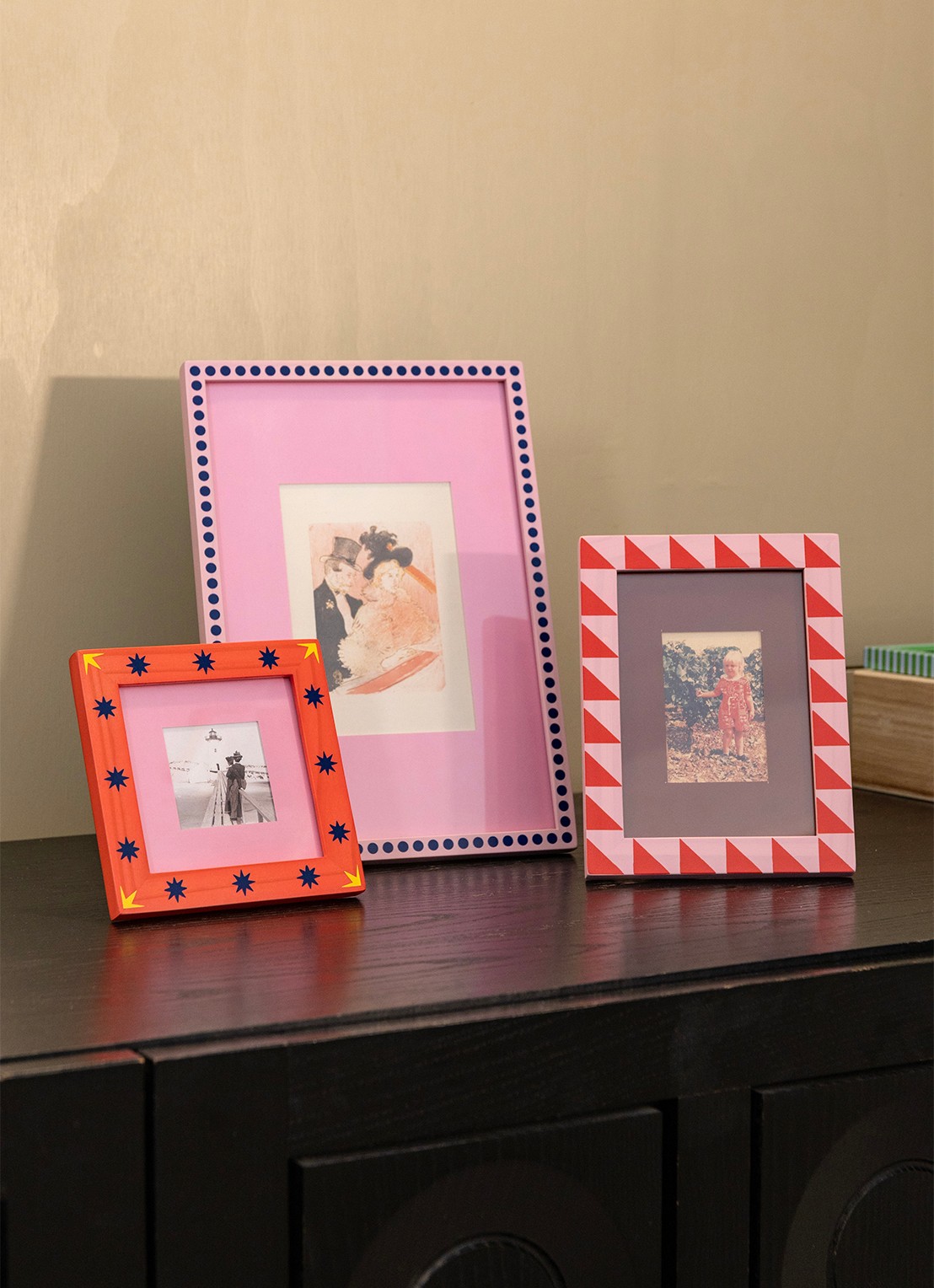 &Klevering Fotolijst met patroon 19 x 14.5 cm  - achterkant 4 roze