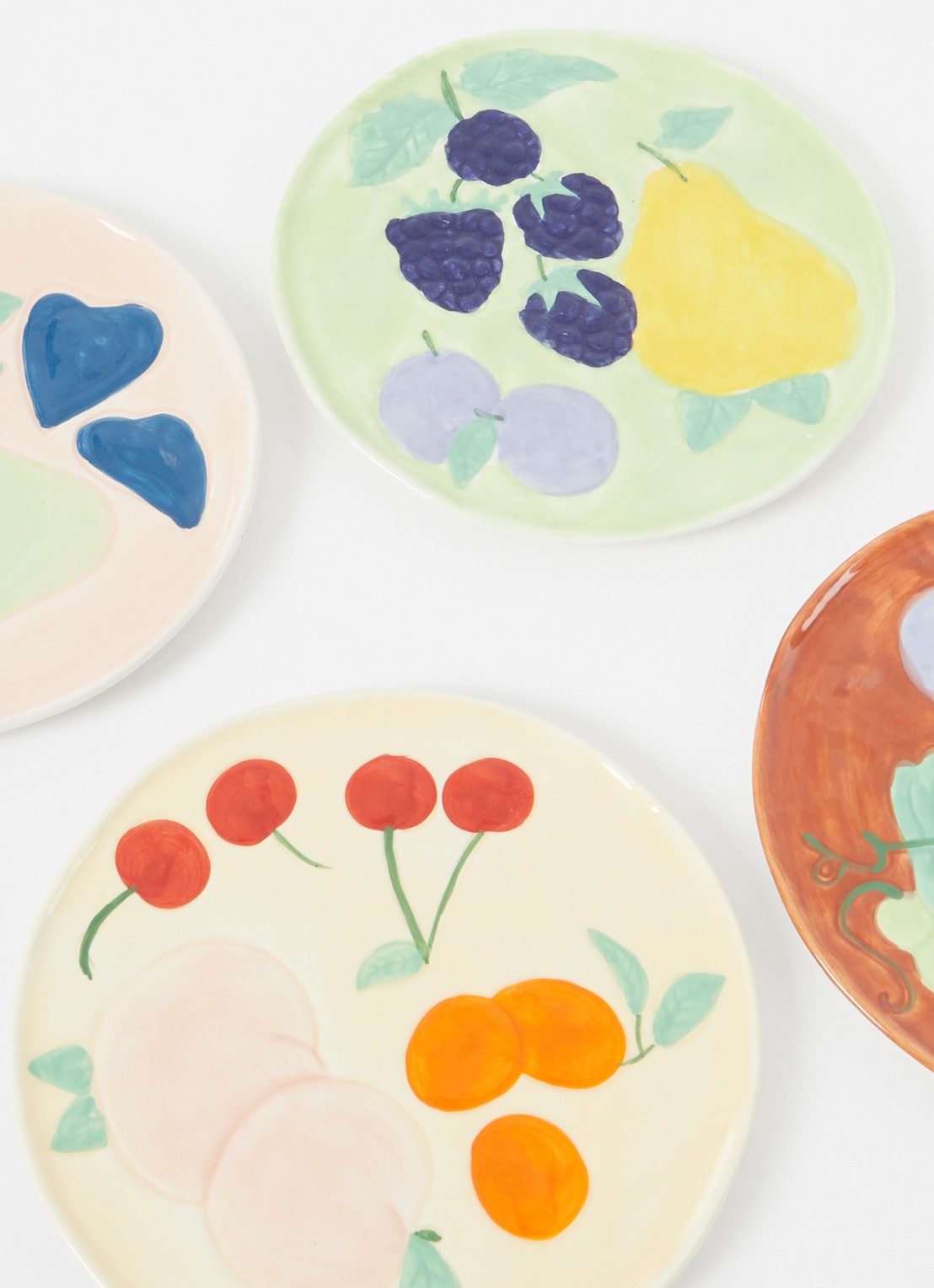 &Klevering Fruitful ontbijtbord 16 cm set van 4 - voorkant 2 multicolor