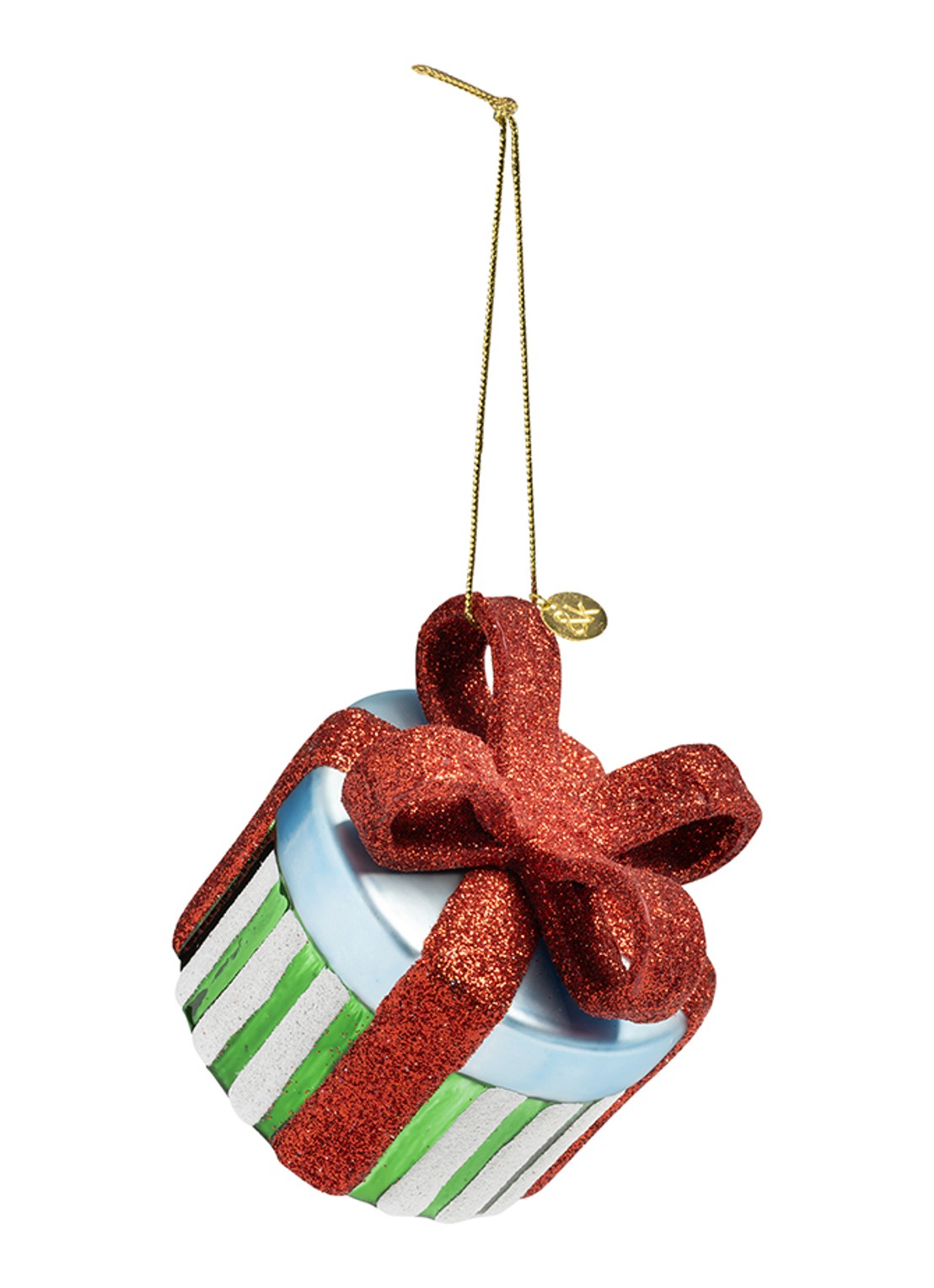 &Klevering Gift kersthanger 7 cm - voorkant groen