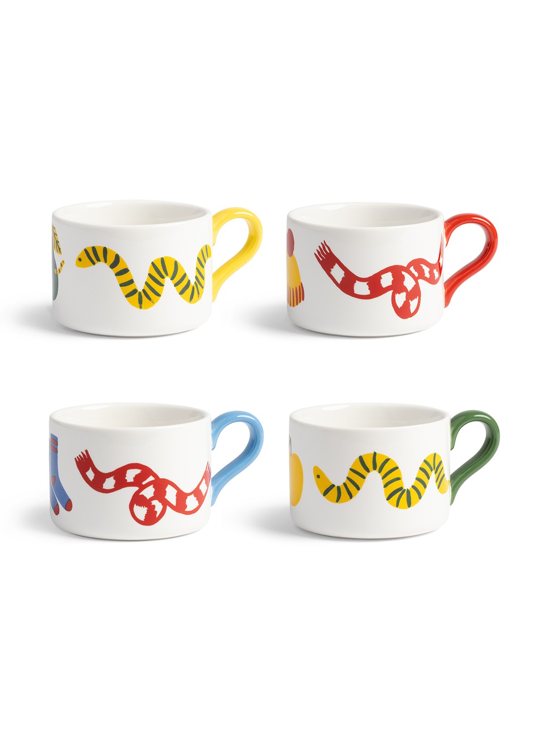 &Klevering Haines kopje 20 cl set van 4 - voorkant multicolor
