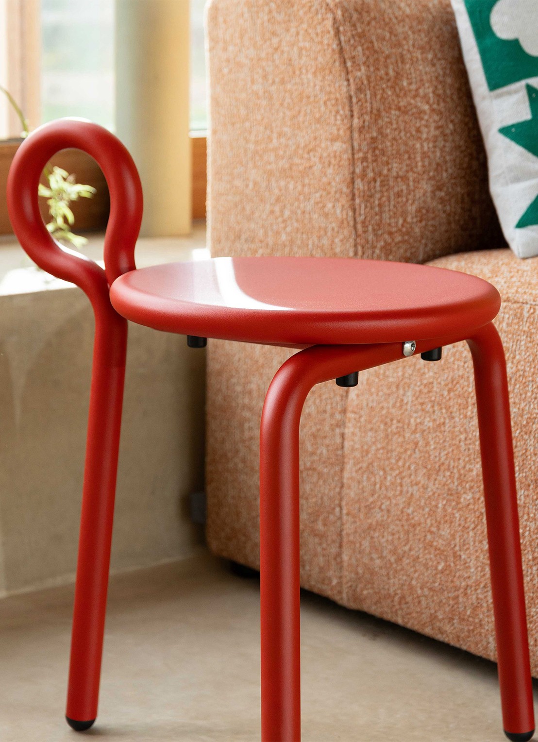 &Klevering Lasso kruk 58 cm - achterkant 3 rood