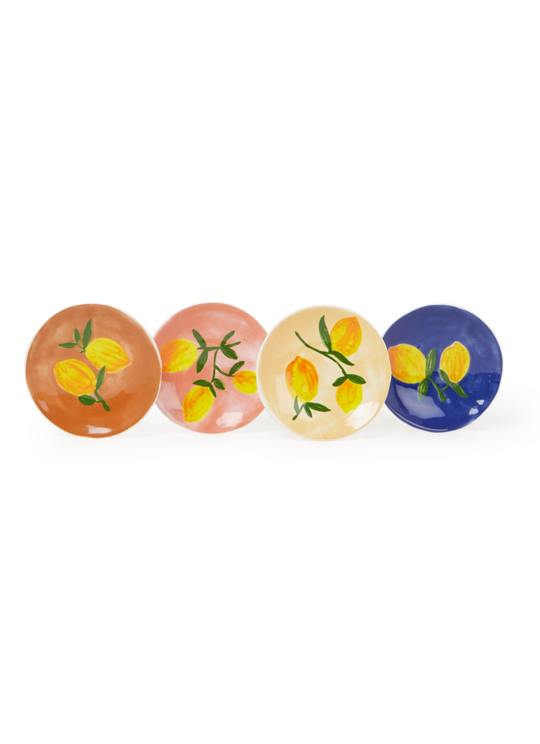 &Klevering Lemon ontbijtbord 16 cm set van 4  - voorkant geel