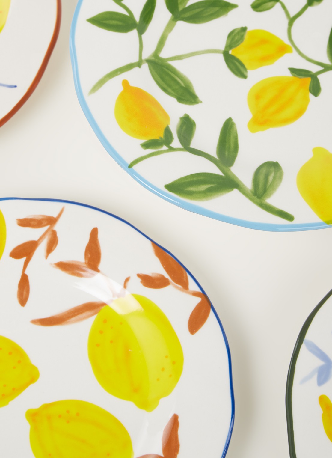 &Klevering Lemon Twig dinerbord 22 cm set van 4  - detail 3 geel