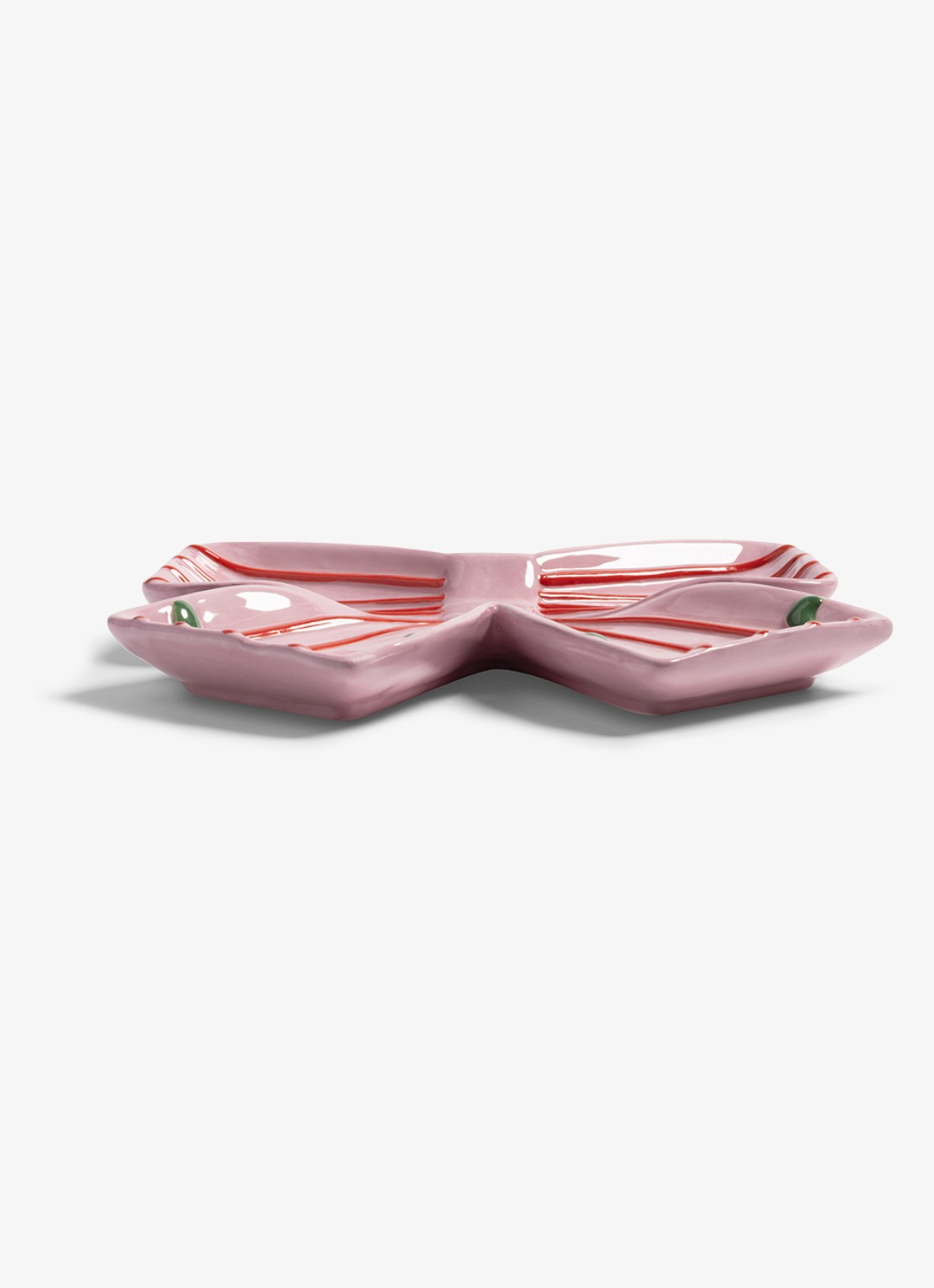 &Klevering Lint bord van keramiek 22 cm - voorkant 2 multicolor