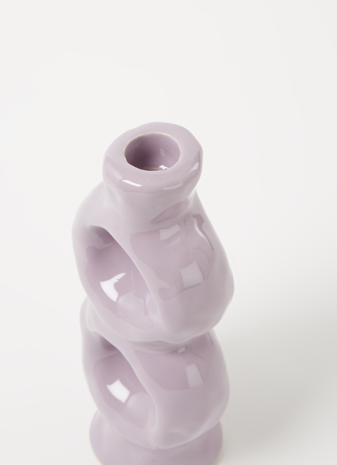 &Klevering Loop kandelaar 18 cm  - detail lila