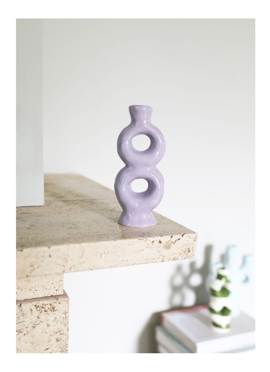 &Klevering Loop kandelaar 18 cm  - voorkant 3 lila
