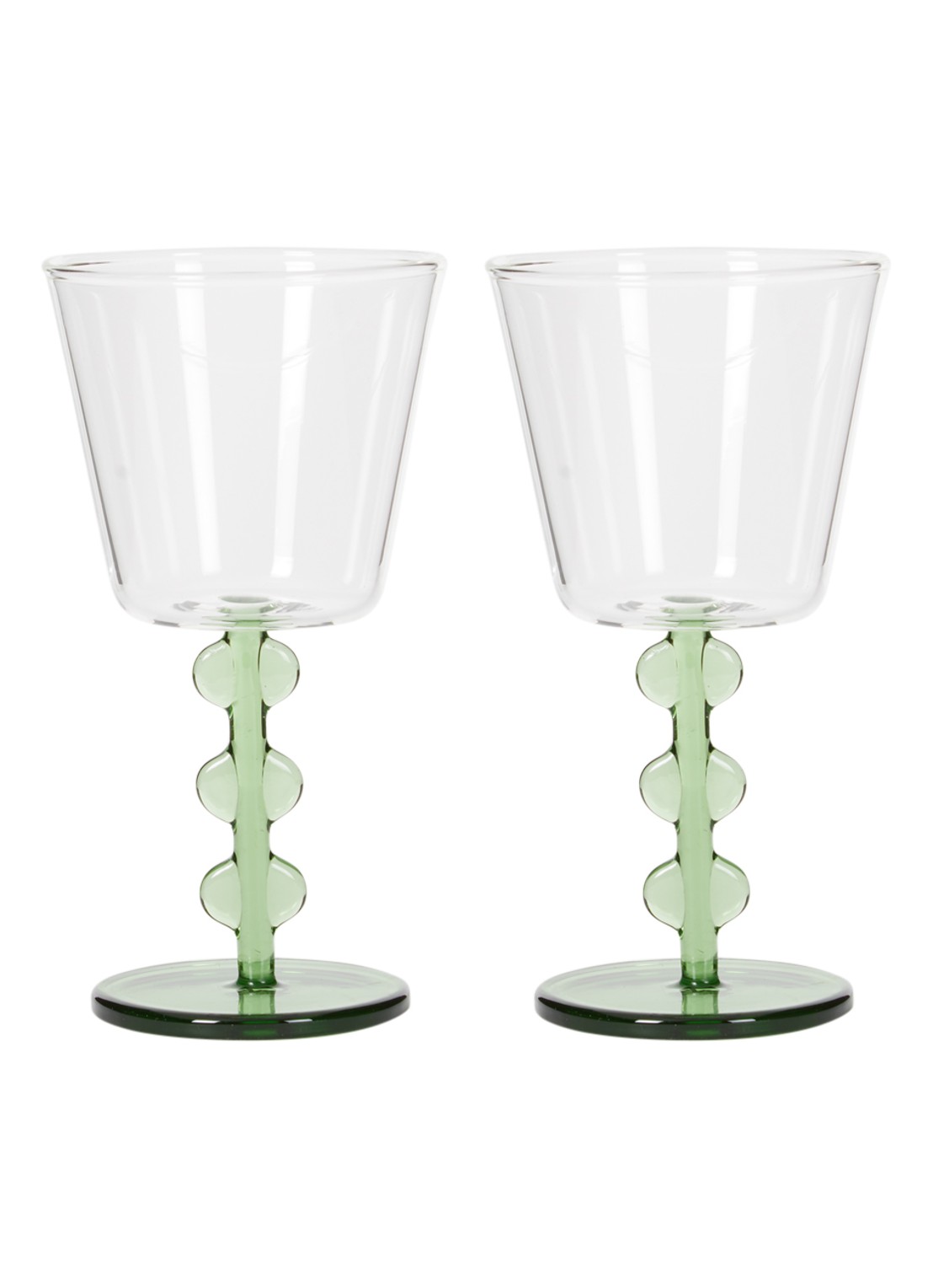 &Klevering Petal wijnglas 20 cl set van 2 - voorkant 2 groen