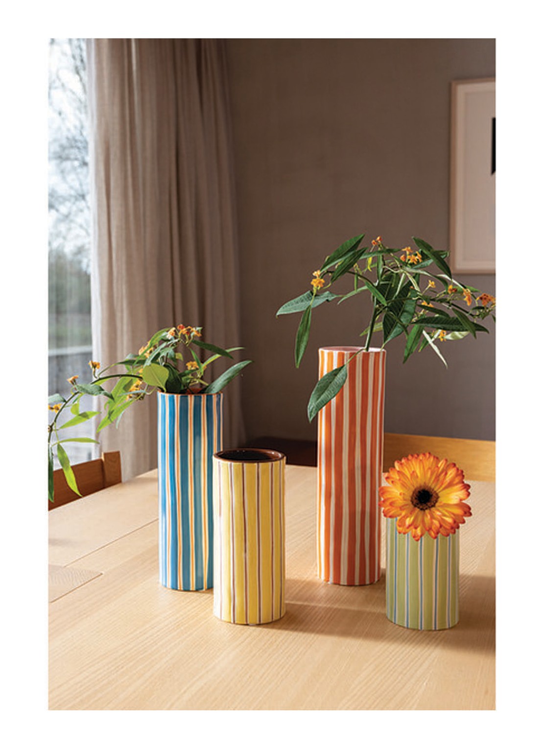 &Klevering Ray vaas 23,5 cm - voorkant 2 blauw