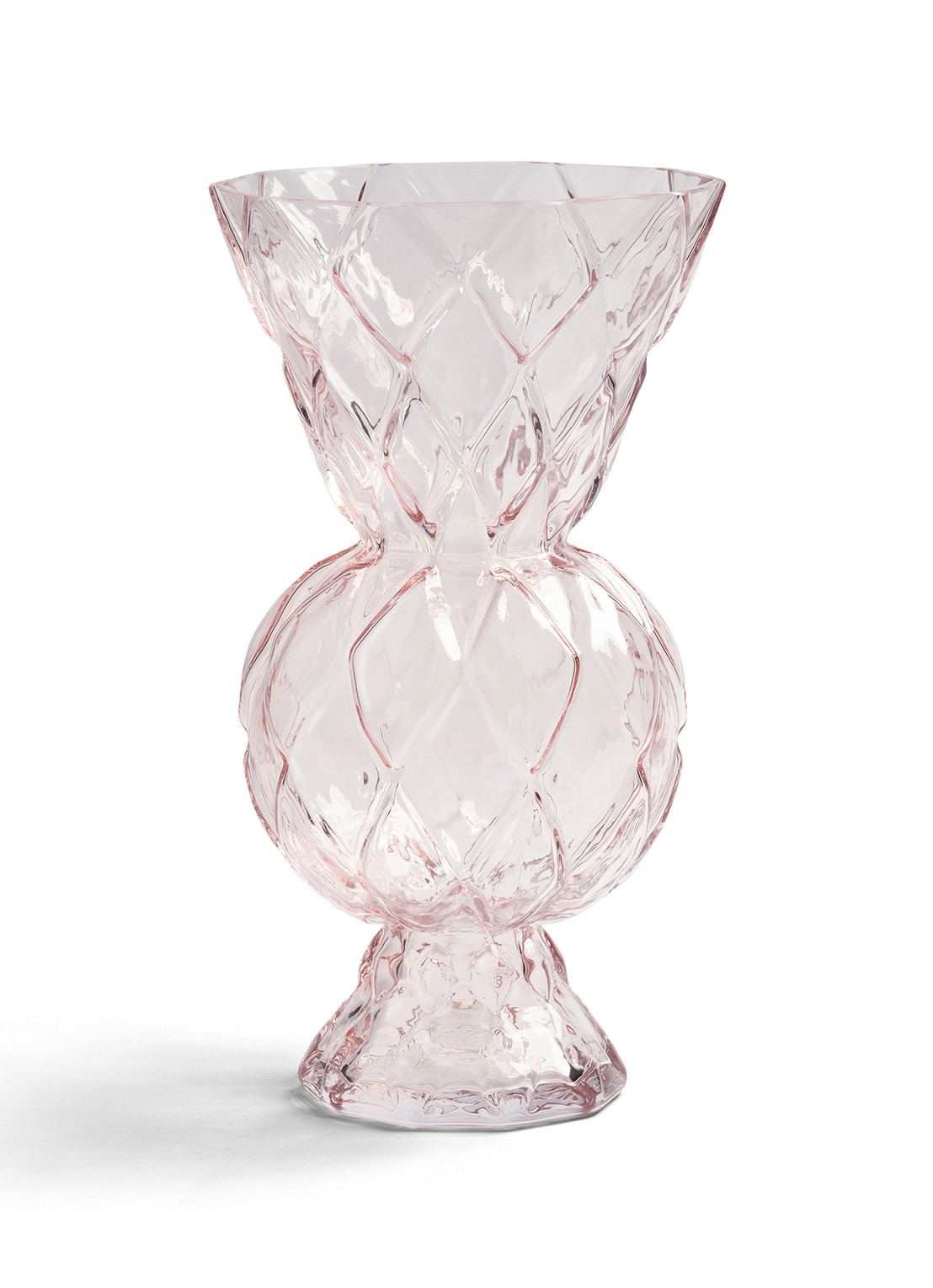 &Klevering Rhombic vaas 28,5 cm - voorkant roze