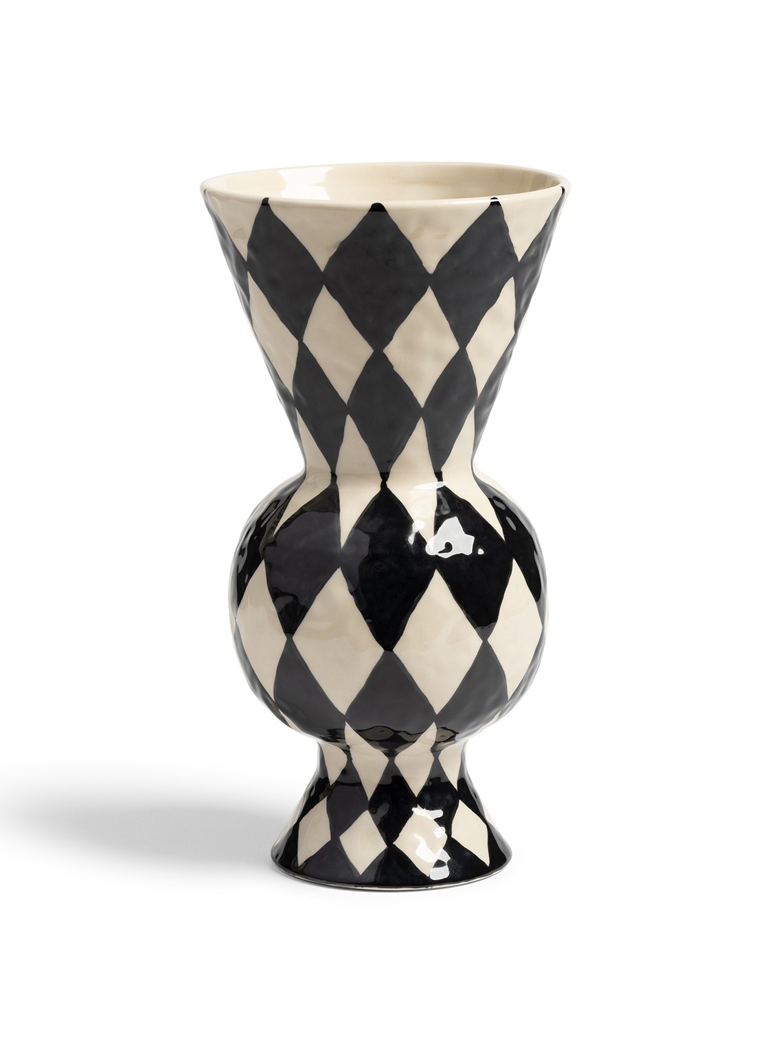 &Klevering Rhombic vaas 29,5 cm - voorkant zwart