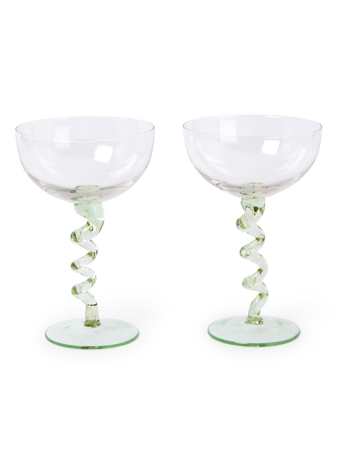 &Klevering Spiral coupe 30 cl set van 2  - voorkant 2 lichtgroen