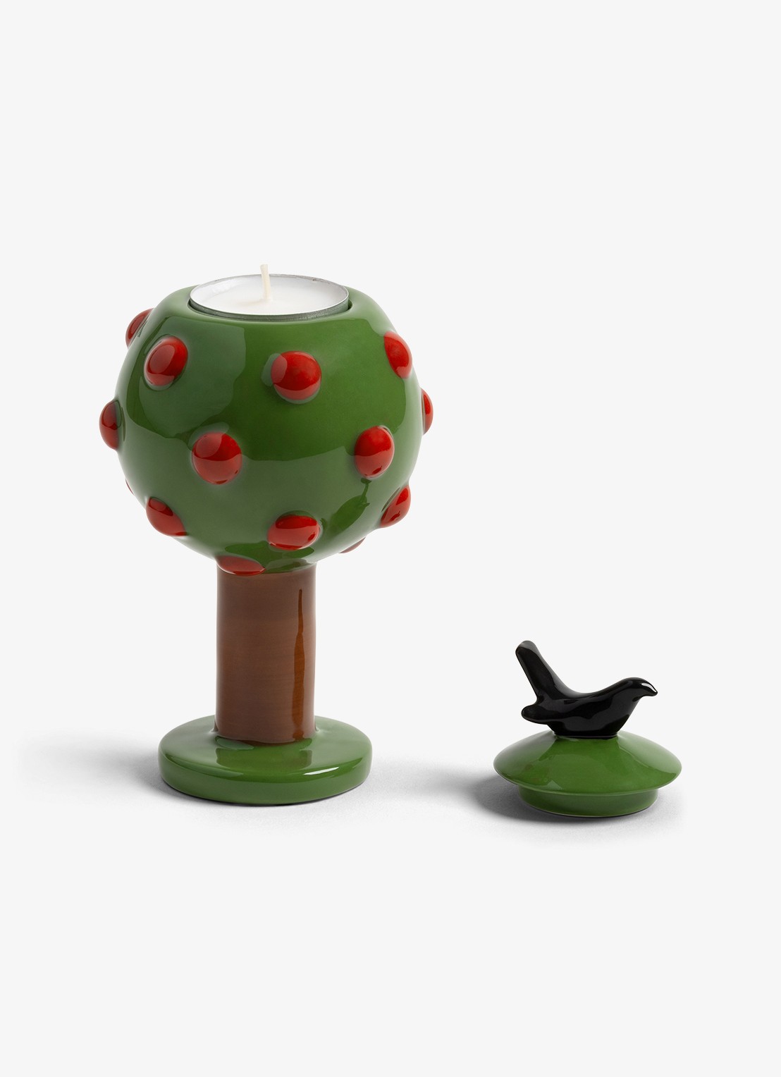 &Klevering Spring kandelaar 16 cm  - voorkant 2 groen