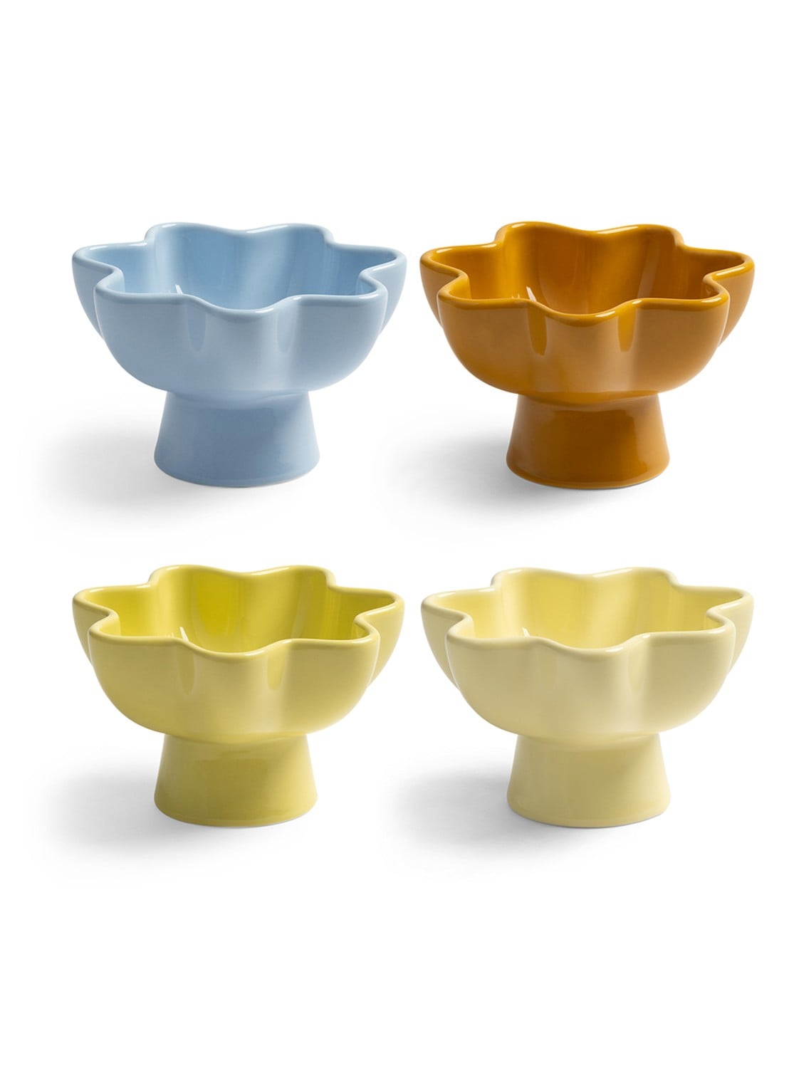 &Klevering Sun kom 11 cm set van 4 - voorkant geel