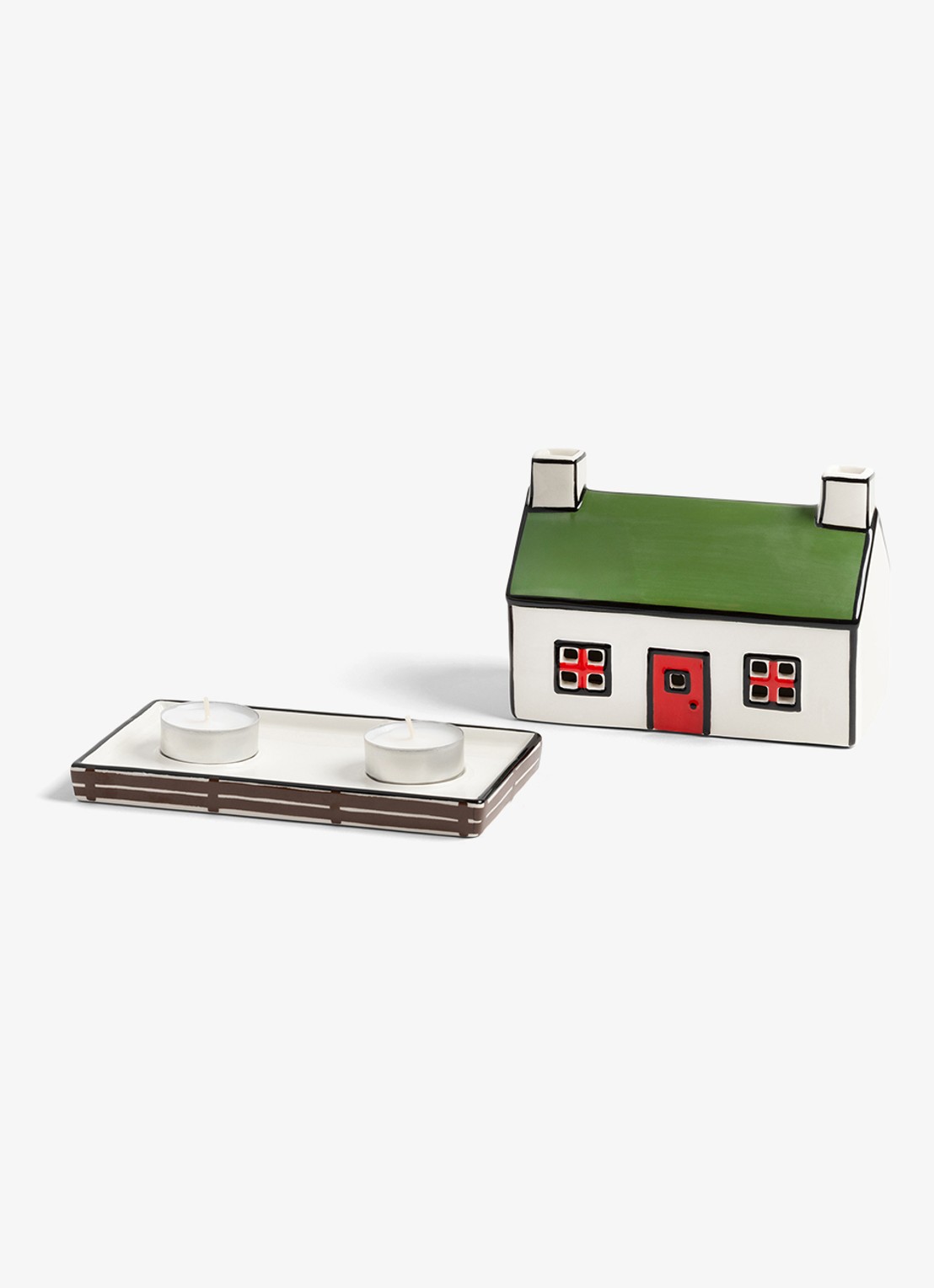 &Klevering Theelichthouder bungalow 16.5 cm  - voorkant 4 groen