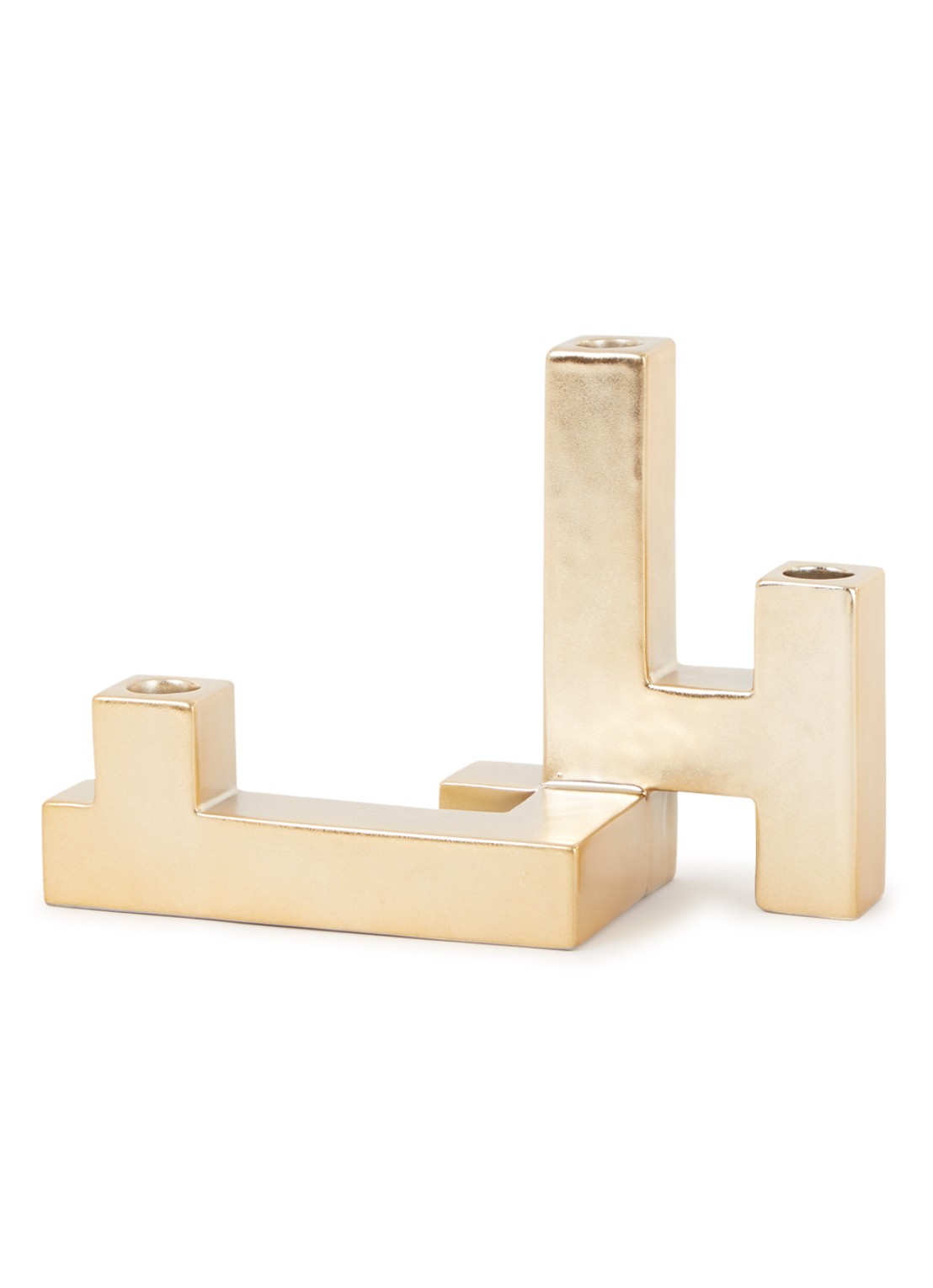&Klevering Tube kandelaar 17,5  cm  - voorkant goud